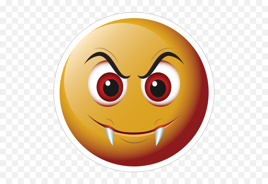 Cute Fangs Emoji Sticker - Fangs Emoji,Emoji Window Clings