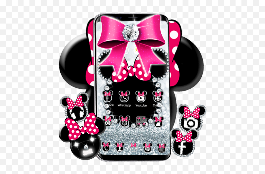 Cute Minny Pink Bow Silver Diamond - Girly Emoji,Galaxy S7 Where Is The Pumpkin Emojis