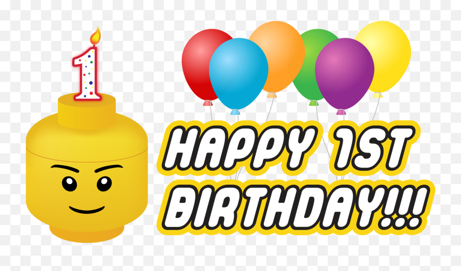 Png Black And White Stock The Brick Fan Turns - 1 Year Old Turns 1 Birthday Png Emoji,Old Fashioned Knife Emoji