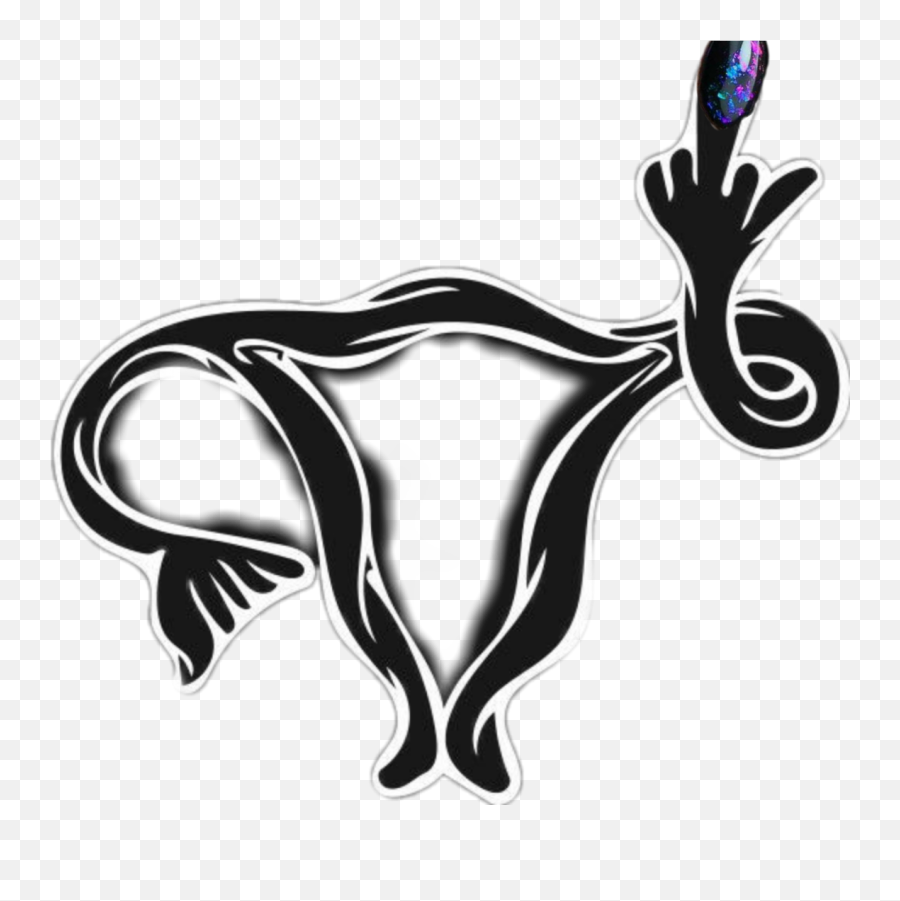 Uterus Middlefinger Nail Sticker - Uterus Transparent Middle Finger Emoji,Uterus Emoji