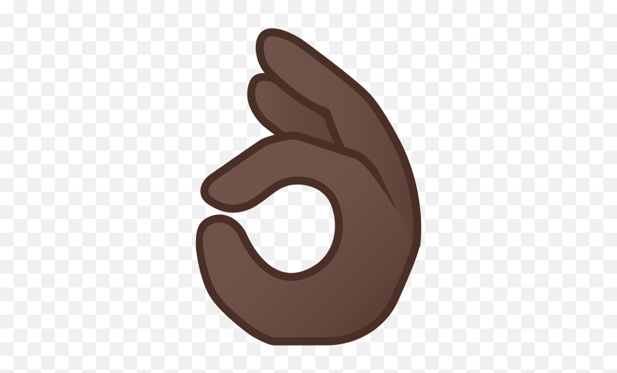 Ok Hand Emoji With Dark Skin Tone - Black Ok Hand Emoji,Okay Emoji