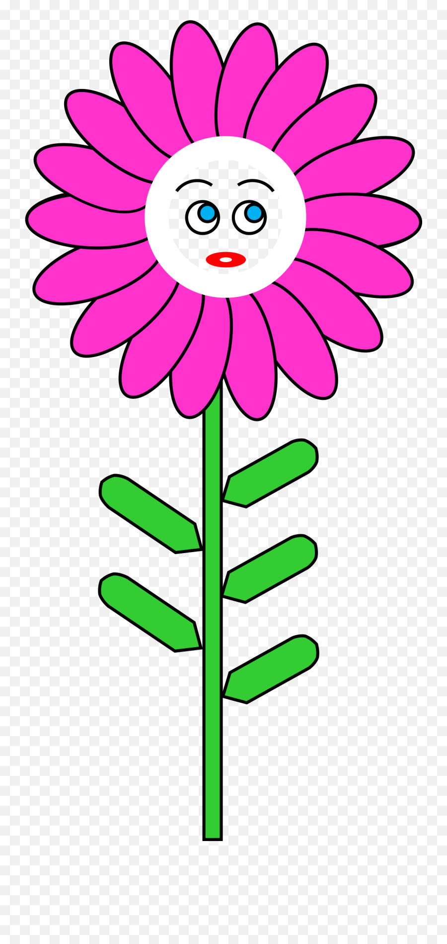 Magenta Flower With Face Vector Free Library - Clipart Flower With Face Clipart Emoji,Flower Face Emoji
