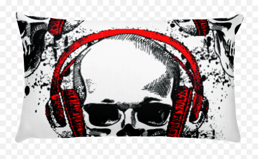 Dj Skull Basic Pillow - Decorative Emoji,Emoticon Sunglasses Pillow