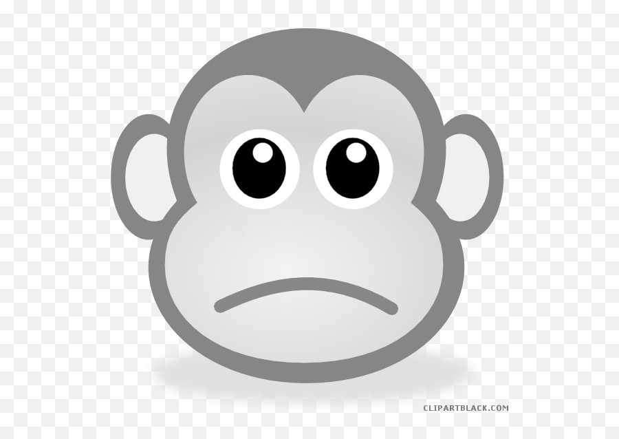 Sad Monkey Animal Free Black White Clipart Images Emoji,Sad Emoji Clipart Black And White