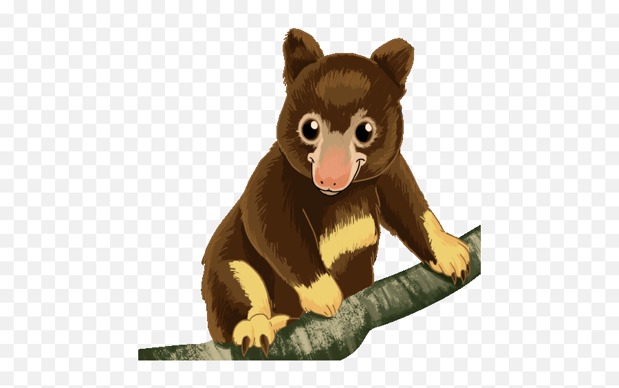 Tree Kangaroo Golden Mantled Tree Kangaroo Sticker - Tree Emoji,Kangaroo Emoticon For Facebook