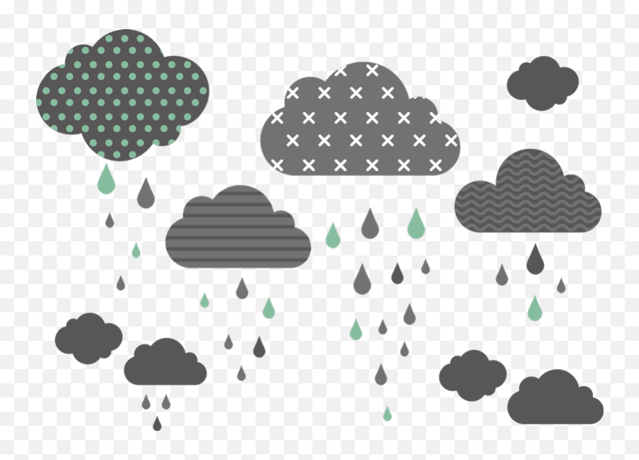 Patterned Rain Clouds Wall Sticker - Dot Emoji,Emoji Valance