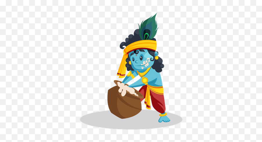 Hindu Icon - Download In Colored Outline Style Emoji,Krishna Emoji