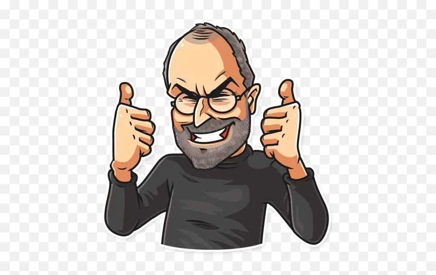 Steve Jobsu201d Stickers Set For Telegram - Steve Jobs Cartoon Png Emoji,Steve Jobs Emoji