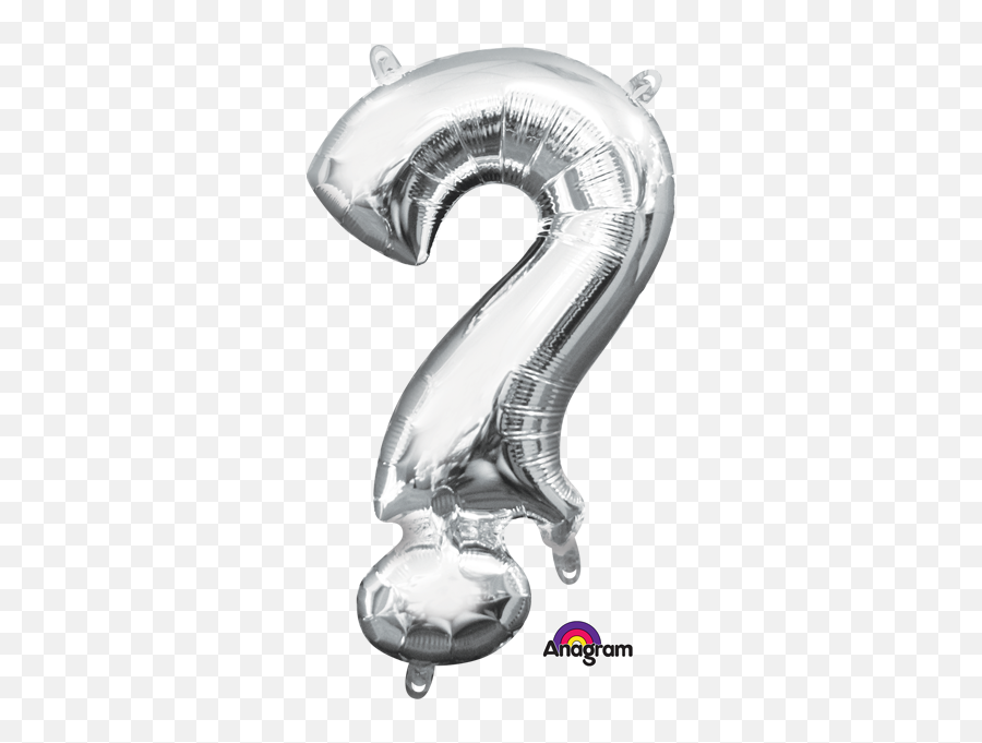 16 Inch Silver Question Mark Symbol Balloon - Anagram Balloons Emoji,Emoji Question Marks Down