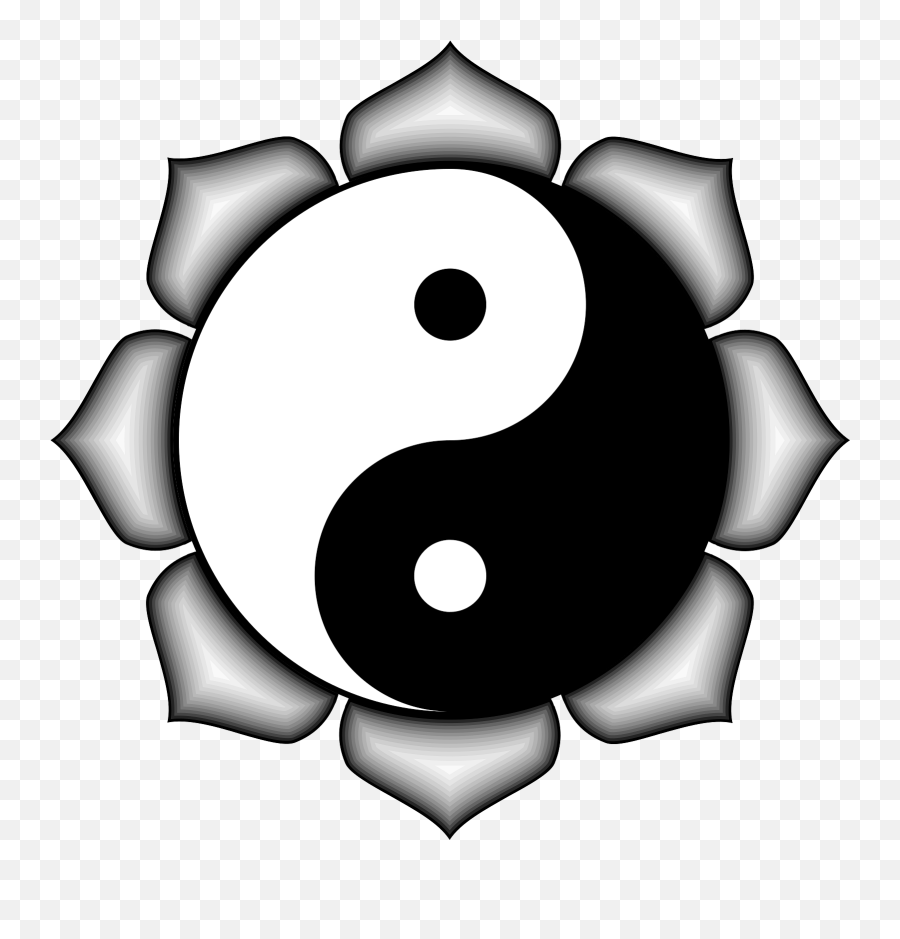 Yin Yang Lotus Flower - Clip Art Of Yin Yang Emoji,Yin And Yang Emoji