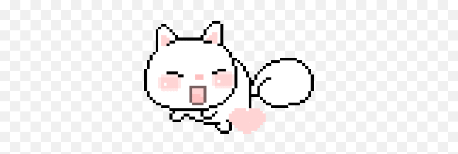 White Cat Stickers For Android Ios - Kawaii Pixel Cat Gif Emoji,Animated Cat Emoticons