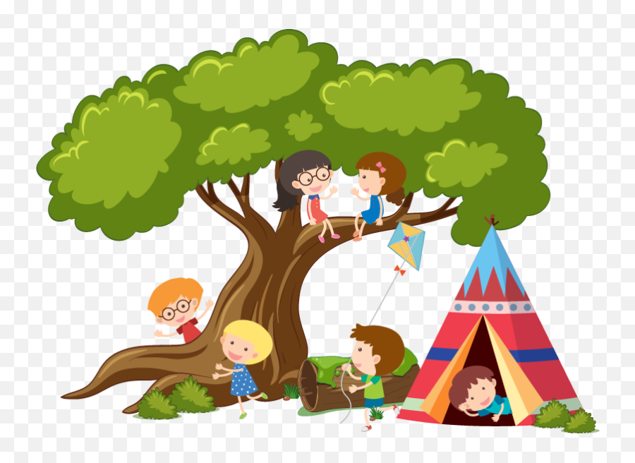 Childrens Tree Teepee Wall Sticker - Tipi Et Enfant Dessin Emoji,Group Emoji Shirts