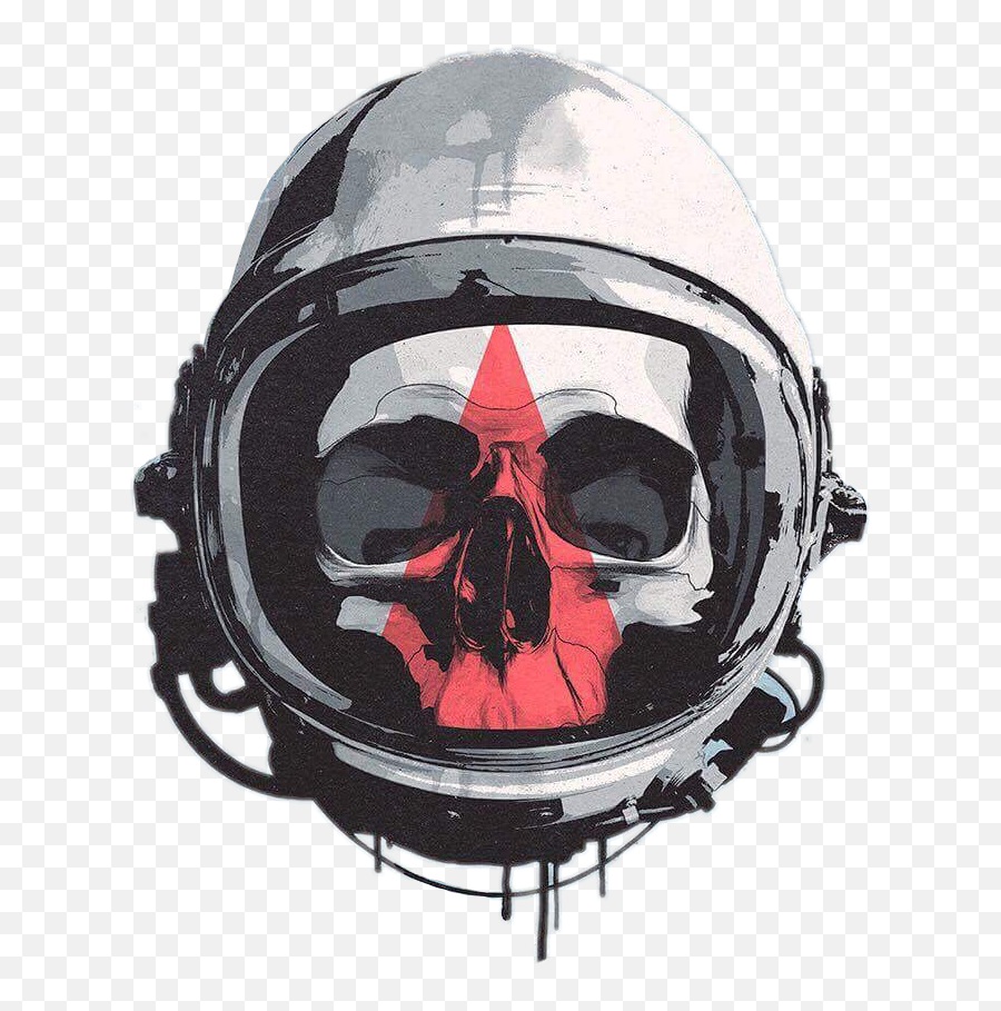 Skull Face Cosmonaut Alien Stiker Sticker By Cool - T Art Emoji,Skull Face Emoji