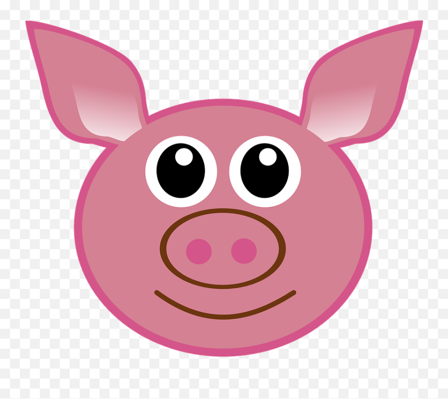 Cute Face Png - Pig Head Cartoon Cute Isolated Piglet Pig Ears Clipart Emoji,Caras De Emojis Con Ojos Tristones