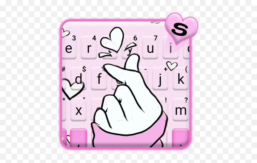 Pink Love Heart Keyboard Theme - Wallpaper Emoji,Million Dollars In Keyboard Emoticon