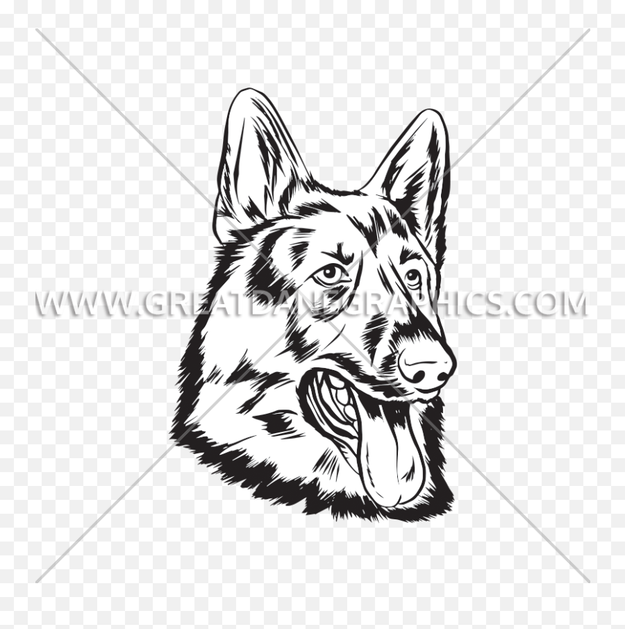 German Shepherd Face Production Ready Artwork For T - Shirt Canine Tooth Emoji,German Shepherd Emoticon