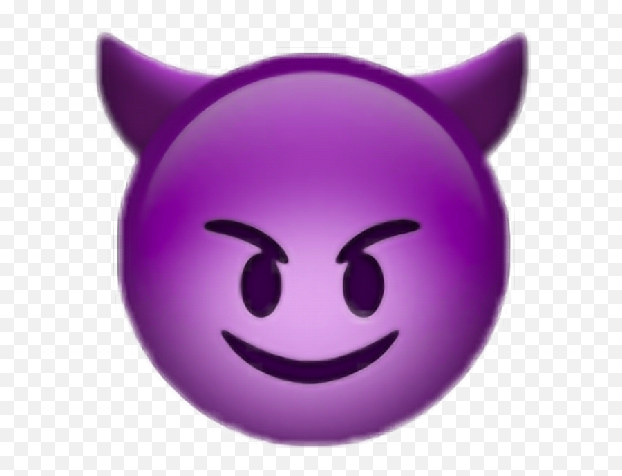 Devil Emoji Iphone Purple Sticker,Purple Emojis Sticker