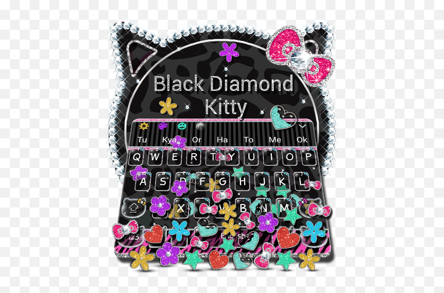 Black Diamond Kitty Gravity Keyboard Theme U2013 Apps On Google Play - For Teen Emoji,Black Cloud Emoji
