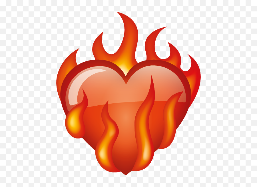 How To Get Fire Heart Emoji - Flame,Your Heart Is On Fire Emoticon
