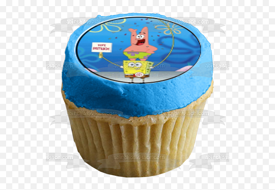 Spongebob Patrick Bikini Bottom Sandy Cheeks Edible Cupcake Topper Images Abpid06585 - Edible Cake Topper Image Emoji,Spongebob Patrick Emoticon