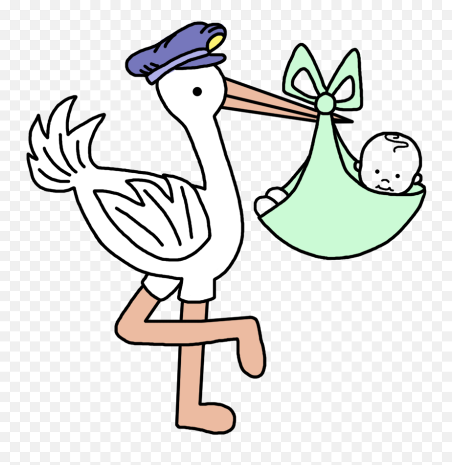 Stork Clipart Baby Diaper Bag - Stork Baby Full Size Png Emoji,Baby 