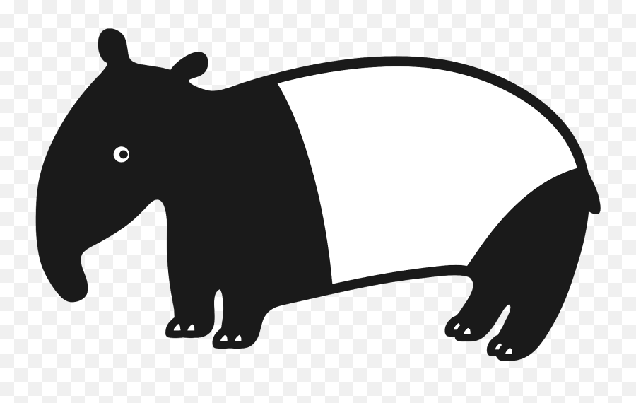 Tapir Animal - Tapir Clipart Black And White Emoji,Anteater Emoji