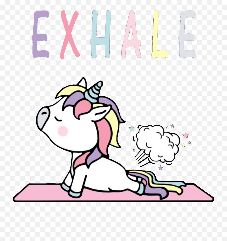 Unicorn Exhale Fart Yoga Sticker By Mydrunkenmonkey - Unicorn Exhale Emoji,Is There A Fart Emoji