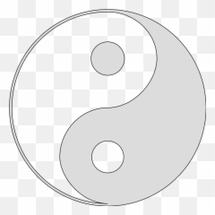 Light Grey Yin Yang Symbol Transparent - Yin Yang Emoji,Yin And Yang Emoji