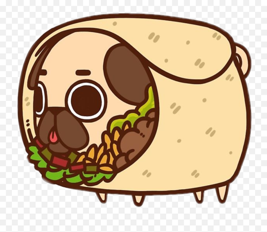 Burrito Sticker - Burrito Pug Emoji,Taco Burrito Emoji