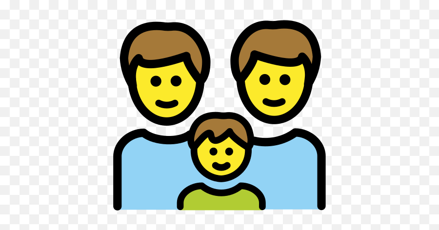 U200du200d Family With Two Fathers And One Son - Emoji Boy,Family Emoji Transparent