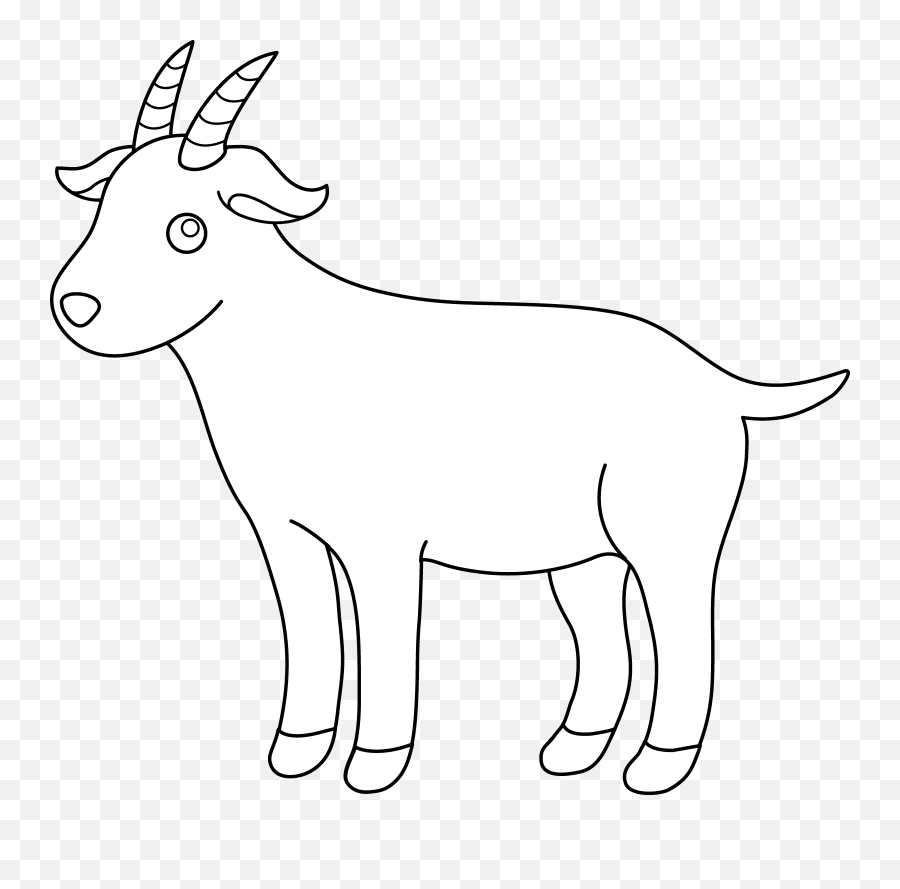 Goat Clipart Black And White Danaspdi - Clip Art Black And White Goat Emoji,Goat Emoji Png