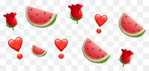 Rose Roseemoji Watermelonemoji Sticker - Girly,Melon Emoji Sticker