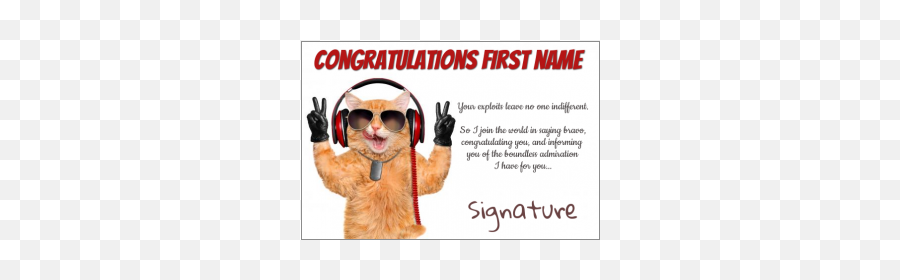 Printable Congratulations Card - Free Template Greetings Headphones Animals Emoji,Free Birthday Greetings Emoticons