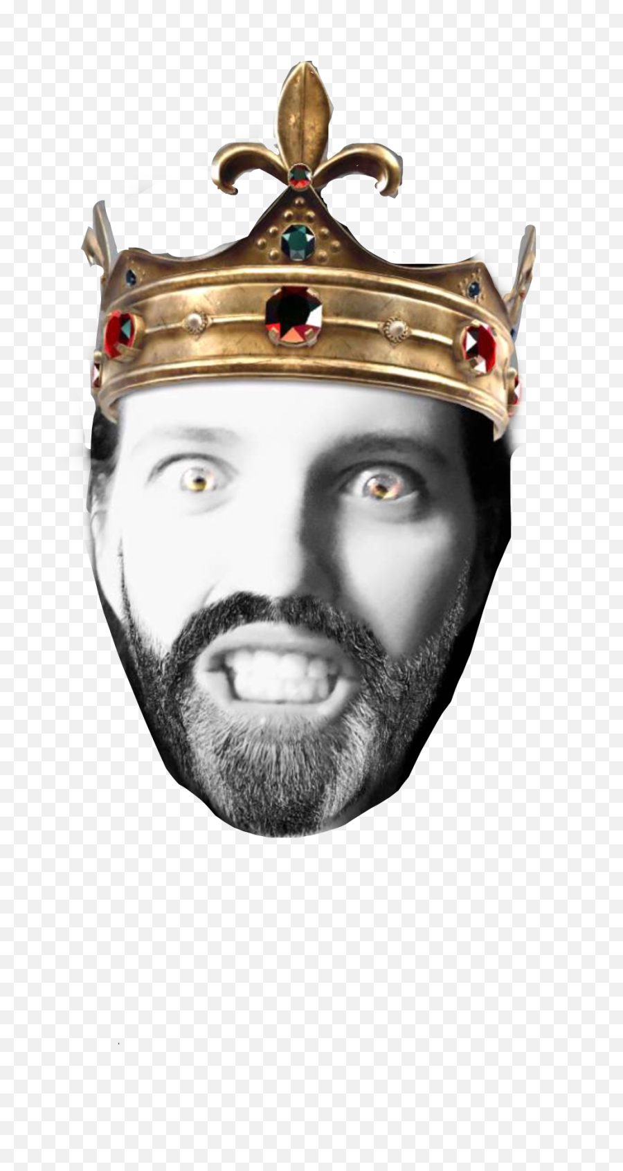 King Crown Man Face Beard Sticker By Kimmytasset - Traditional Emoji,Mustache Man Emoji