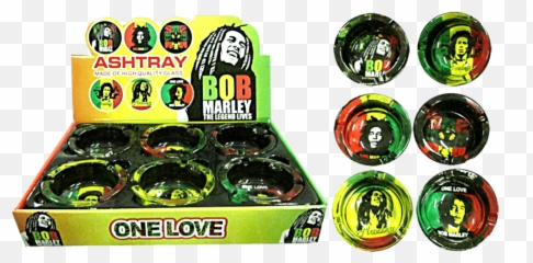 Bob Marley One Love Glass Ashtray - Battle Strikers Emoji,Bob Marley Emoji
