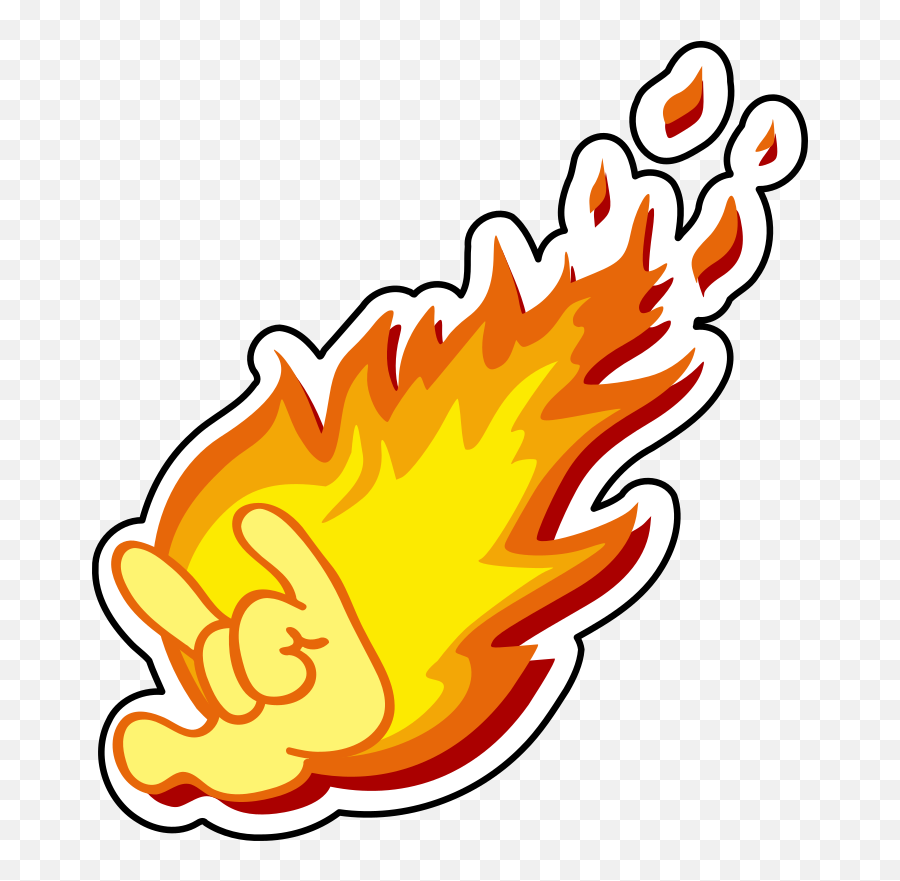 Flaming Heavy Metal Horns - Heavy Metal Clipart Png Emoji,Heavy Meatal Horns Emoticon