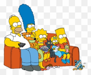 The Simpsons Homer Marge Maggie Bart Lisa Simpson Couch - White Simpsons Shirt Emoji,Two Emotions As An Artist Bart Simpson
