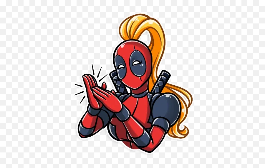 Lady Deadpool Sticker Pack - Stickers Cloud Emoji,Deadpool In Emojis