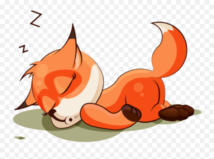 Sleeping Sticker - Transparent Fox Sleeping Clipart Emoji,Sleeping Emoji