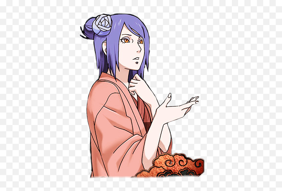 Konan Akatsuki Kunoichi Sticker - Hime Cut Emoji,Onsen Emoji