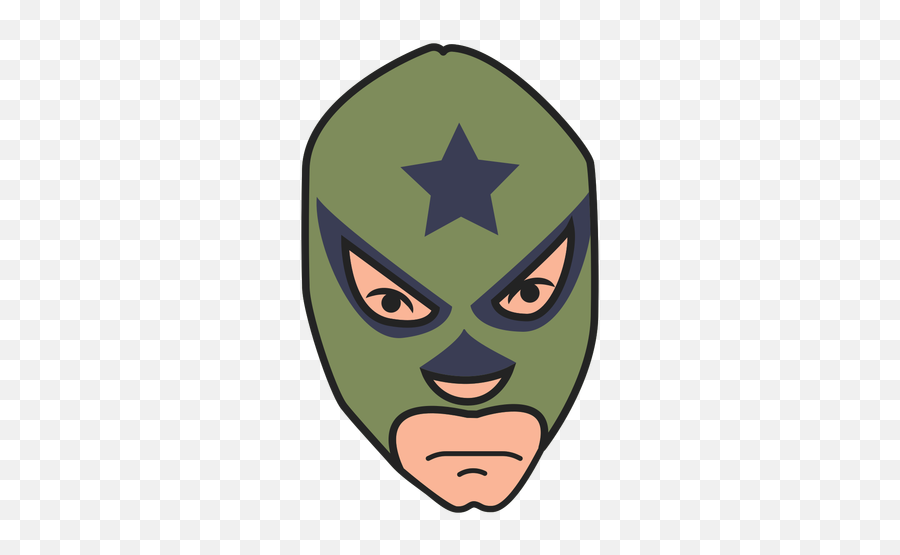 Mask Green Front Facing Star Flat - Transparent Png U0026 Svg Fictional Character Emoji,Green Star Emoji