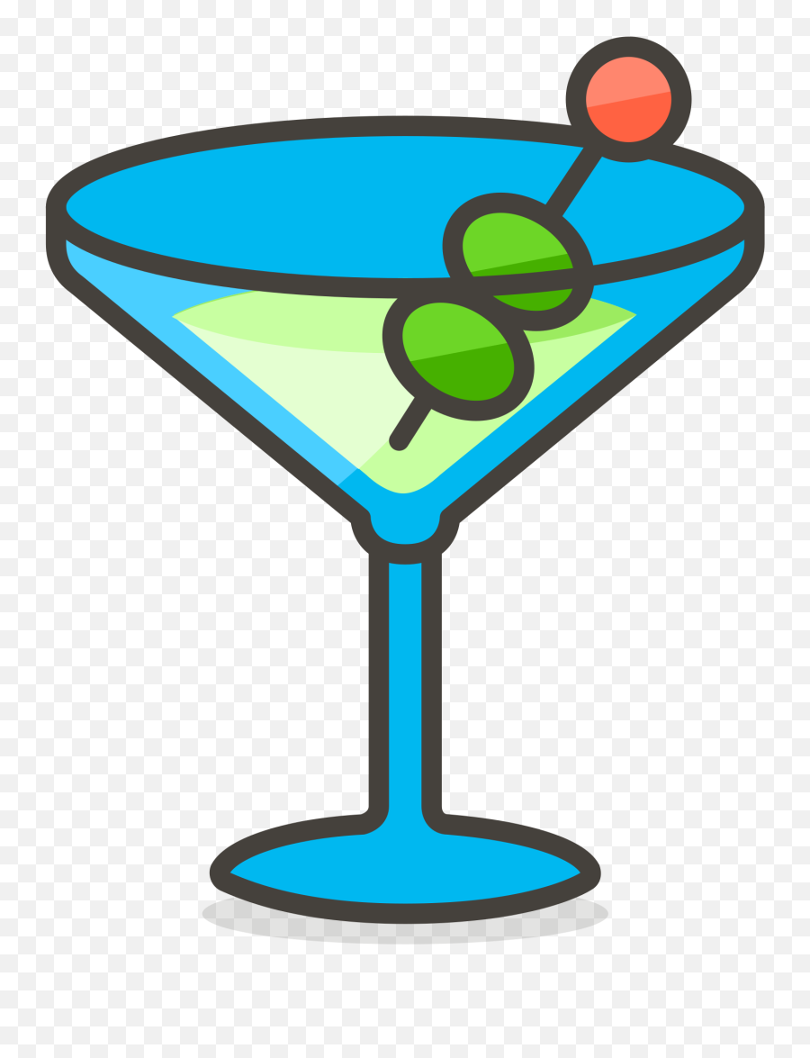 Cocktail Glass Emoji Clipart - Coctel Icono,Martini Emoji