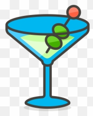 Cocktail Glass Emoji Clipart - Coctel Icono,Martini Emoji