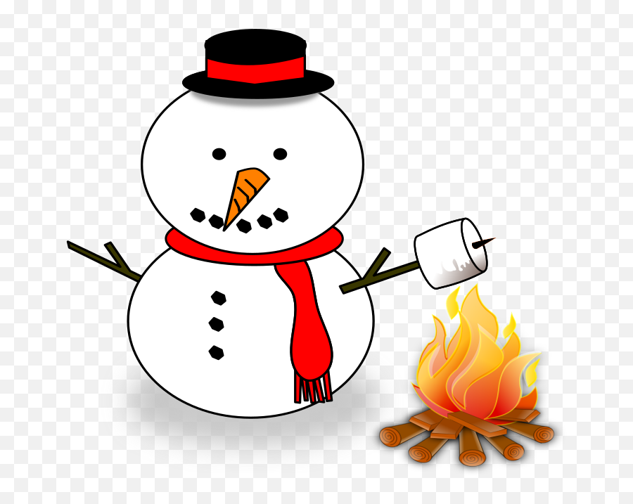 Openclipart - Snowman By The Fire Clipart Emoji,Is There A Campfire Emoji