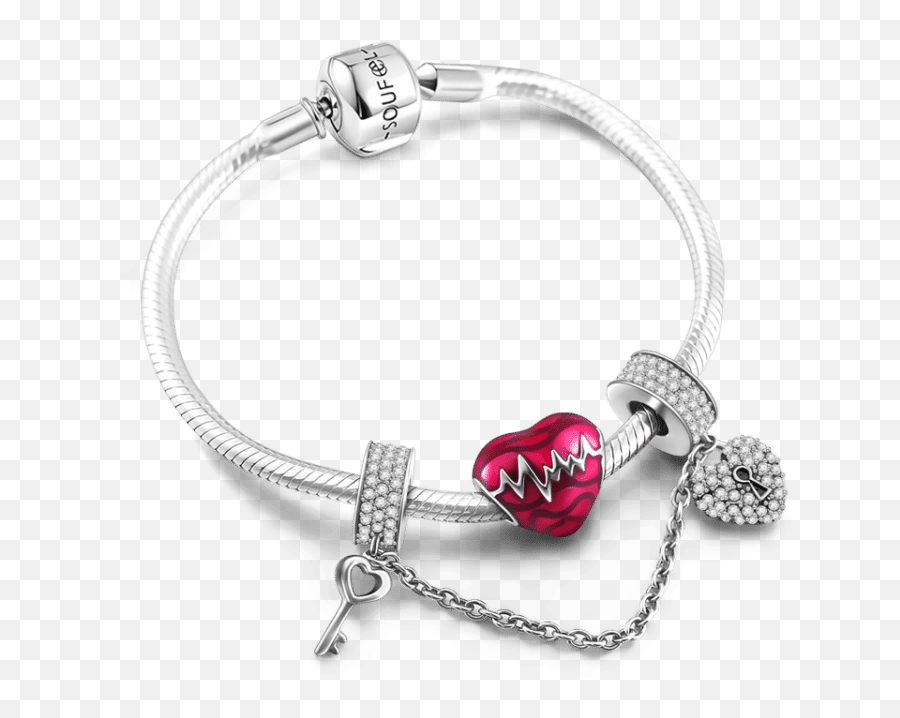 Open The Door Of Love Complete Charm Bracelet Silver - Bracelets Solid Emoji,Moon Emoji Necklaces