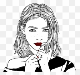 Outlines Chica Tumblr Linda Dibujo Sticker By Daiana - Blanco Y Negro En Dibujo Emoji,Dibujos De Emojis Blanco Y Negro