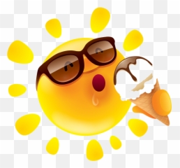 Picture - Sun Eating Ice Cream Emoji,Eating Emoticon
