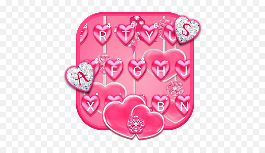 2021 Pink Hearts Keyboard Theme Pc Android App - Girly Emoji,Emojis For Samsung Keyboard Note 5