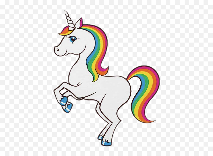 The Most Edited Rainbowhair Picsart - Rainbow Unicorn Cardboard Cutout Emoji,Unicorn Emoji Grande