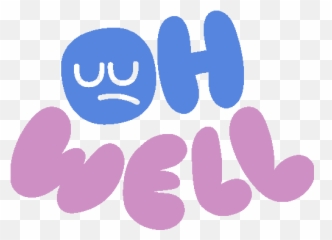 Oh Well Sad Face Inside Oh Well In Blue - Dot Emoji,Disappointment Emotions Gif